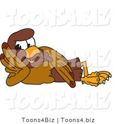 Vector Illustration of a Cartoon Falcon Mascot Character Reclined by Mascot Junction