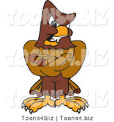 Vector Illustration of a Cartoon Falcon Mascot Character with an Angry Expression by Mascot Junction