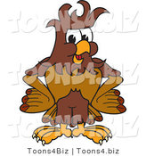 Vector Illustration of a Cartoon Falcon Mascot Character with Messy Hair by Mascot Junction