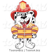 Vector Illustration of a Cartoon Fireman Dalmatian Mascot by Mascot Junction