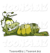 Vector Illustration of a Cartoon Germ Mascot Relaxing by Mascot Junction