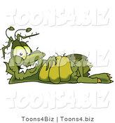 Vector Illustration of a Cartoon Germ Mascot Relaxing by Toons4Biz