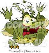 Vector Illustration of a Cartoon Germ Mascot Running by Toons4Biz