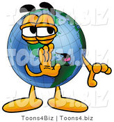 Vector Illustration of a Cartoon Globe Mascot Whispering and Gossiping by Mascot Junction