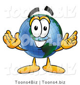 Vector Illustration of a Cartoon Globe Mascot with Welcoming Open Arms by Mascot Junction