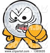 Vector Illustration of a Cartoon Golf Ball Sports Mascot Angrily Pointing Outwards by Mascot Junction