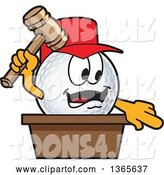 Vector Illustration of a Cartoon Golf Ball Sports Mascot Auctioneer by Toons4Biz