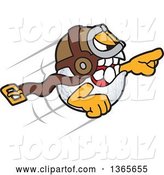Vector Illustration of a Cartoon Golf Ball Sports Mascot Bomber Flying by Mascot Junction