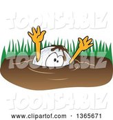Vector Illustration of a Cartoon Golf Ball Sports Mascot Drowning in Mud by Mascot Junction