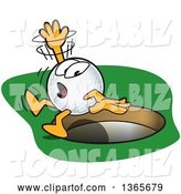 Vector Illustration of a Cartoon Golf Ball Sports Mascot Falling into a Hole by Mascot Junction