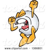 Vector Illustration of a Cartoon Golf Ball Sports Mascot Throwing a Temper Tantrum by Mascot Junction