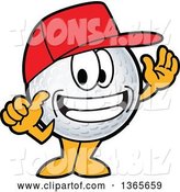 Vector Illustration of a Cartoon Golf Ball Sports Mascot Wearing a Red Hat and Grinning by Mascot Junction
