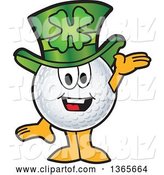 Vector Illustration of a Cartoon Golf Ball Sports Mascot Wearing a St Patricks Day Hat by Mascot Junction