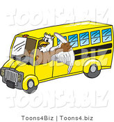 Vector Illustration of a Cartoon Griffin Mascot Driving a Bus by Mascot Junction