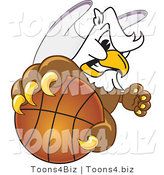 Vector Illustration of a Cartoon Griffin Mascot Grabbing a Basketball by Mascot Junction