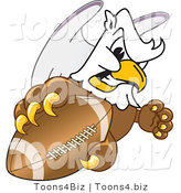 Vector Illustration of a Cartoon Griffin Mascot Grabbing a Football by Mascot Junction