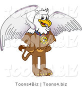 Vector Illustration of a Cartoon Griffin Mascot Wearing a Medal by Mascot Junction