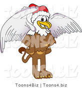 Vector Illustration of a Cartoon Griffin Mascot Wearing a Santa Hat by Mascot Junction