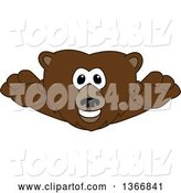 Vector Illustration of a Cartoon Grizzly Bear School Mascot Leaping Forward by Mascot Junction