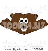 Vector Illustration of a Cartoon Grizzly Bear School Mascot Leaping Forward by Toons4Biz