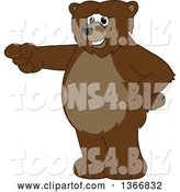 Vector Illustration of a Cartoon Grizzly Bear School Mascot Pointing by Toons4Biz