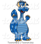 Vector Illustration of a Cartoon Happy Blue Punk Dragon Mascot by Mascot Junction