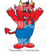 Vector Illustration of a Cartoon Happy Devil Mascot by Mascot Junction