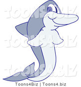 Vector Illustration of a Cartoon Happy Dolphin Mascot by Mascot Junction