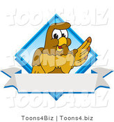 Vector Illustration of a Cartoon Hawk Mascot Character Diamond Logo by Mascot Junction