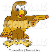 Vector Illustration of a Cartoon Hawk Mascot Character Pointing by Mascot Junction