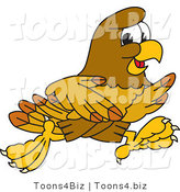Vector Illustration of a Cartoon Hawk Mascot Character Running by Mascot Junction