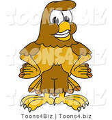 Vector Illustration of a Cartoon Hawk Mascot Character with His Hands on His Hips by Mascot Junction