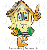 Vector Illustration of a Cartoon Home Mascot Pointing up by Mascot Junction