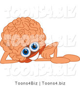 Vector Illustration of a Cartoon Human Brain Mascot Reclining by Mascot Junction