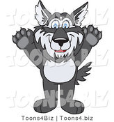Vector Illustration of a Cartoon Husky Mascot Holding His Paws up by Mascot Junction