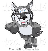 Vector Illustration of a Cartoon Husky Mascot Leaning by Mascot Junction
