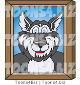 Vector Illustration of a Cartoon Husky Mascot Portrait by Mascot Junction