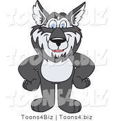 Vector Illustration of a Cartoon Husky Mascot Standing with His Hands on His Hips by Mascot Junction