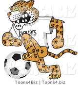 Vector Illustration of a Cartoon Jaguar Mascot Playing Soccer by Mascot Junction