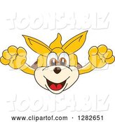 Vector Illustration of a Cartoon Kangaroo Mascot Leaping Outward by Mascot Junction