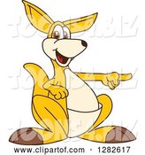 Vector Illustration of a Cartoon Kangaroo Mascot Pointing to the Right by Mascot Junction