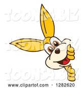 Vector Illustration of a Cartoon Kangaroo Mascot Smiling Around a Sign by Mascot Junction
