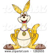 Vector Illustration of a Cartoon Kangaroo Mascot Wearing a Sports Medal by Mascot Junction