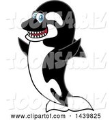 Vector Illustration of a Cartoon Killer Whale Orca Mascot Cheering by Mascot Junction