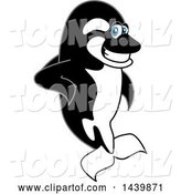 Vector Illustration of a Cartoon Killer Whale Orca Mascot Leaning by Mascot Junction