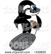 Vector Illustration of a Cartoon Killer Whale Orca Mascot Playing Football by Mascot Junction