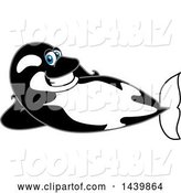 Vector Illustration of a Cartoon Killer Whale Orca Mascot Relaxing by Mascot Junction