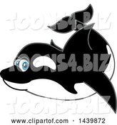 Vector Illustration of a Cartoon Killer Whale Orca Mascot Swimming by Mascot Junction