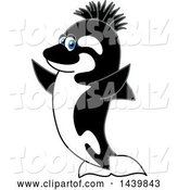 Vector Illustration of a Cartoon Killer Whale Orca Mascot with a Mohawk by Mascot Junction