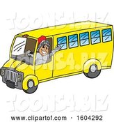 Vector Illustration of a Cartoon Knight Mascot Driving a School Bus by Mascot Junction